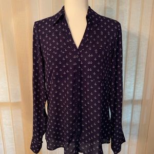 Express Anchor Navy & White ButtonDown 3/4 or Long